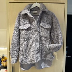 Lavender Purple Teddy Coat Urban Outfitters